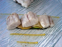 Sea bass on grilled salt